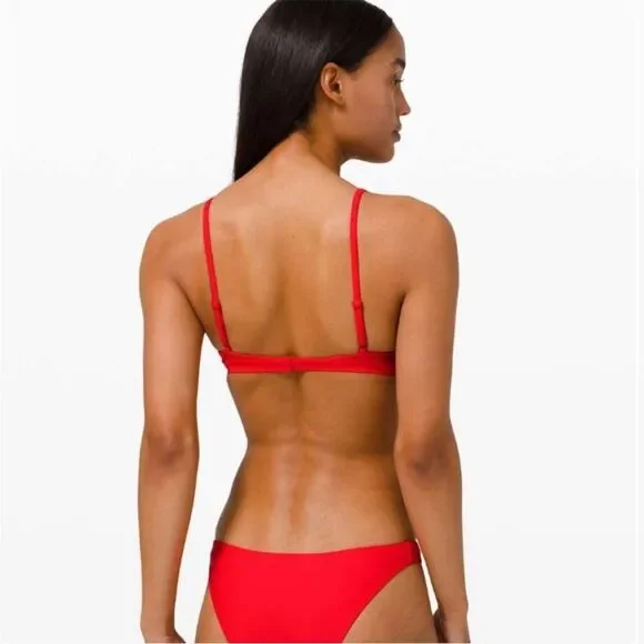 Lululemon Waterside Swim Top D Red Built In Cups Travel Beach Boat Vacation NWT - Picture 2 of 14